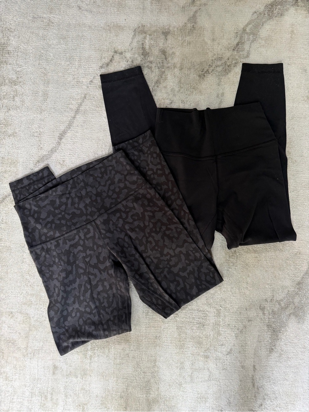 lululemon athletica Black Legging & patterned camo leggings
